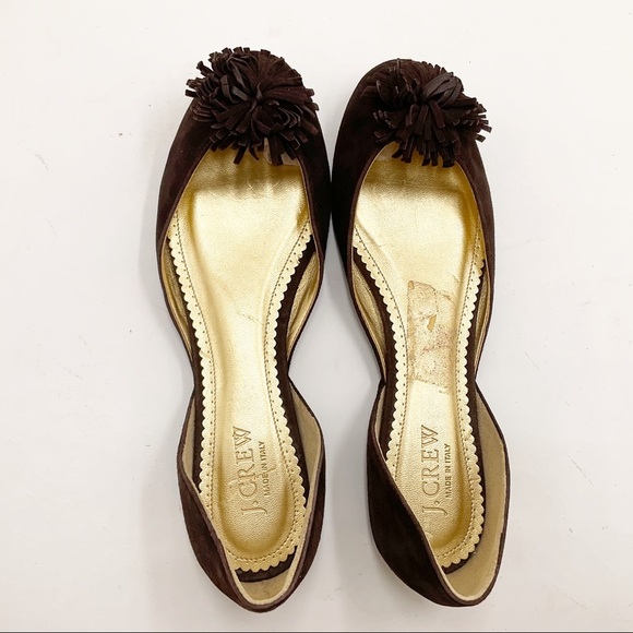 {J. CREW} Suede Pom Pom Flats - Picture 7 of 15